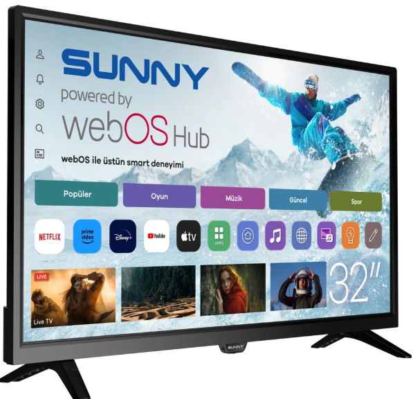 Sunny SN32DAL540 HD 32'' 82 Ekran Uydu Alıcılı webOS Smart LED TV