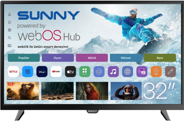Sunny SN32DAL540 HD 32'' 82 Ekran Uydu Alıcılı webOS Smart LED TV