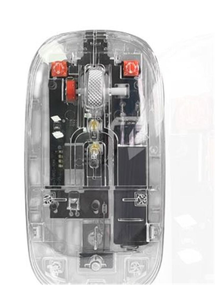 Dexim MW-002RT 2.4Ghz & Bluetooth Kablosuz Şarj Edilebilir Şeffaf Sessiz Mouse-DMA025