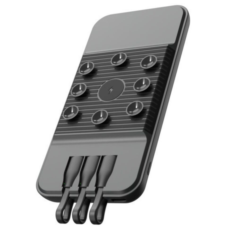 SnapMax SNP-3007 10.000 mah Siyah Vantuzlu Kablosuz ve 3in1 Kablolu Powerbank