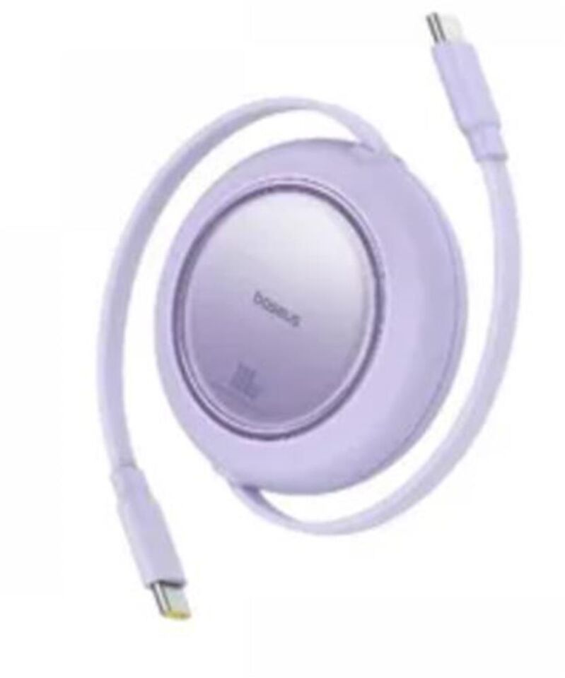 Baseus P10364500213-00 Free2 Pull Mini Kablolu USB-C 100W 2M Mor Şarj Kablosu