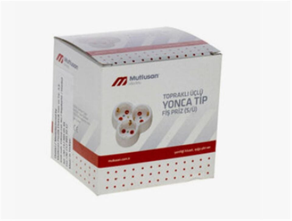 Mutlusan Topraklı Beyaz 3lü Fiş,Priz (Yonca Tip) 001 170 033002 00 00