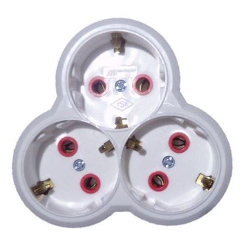 Mutlusan Topraklı Beyaz 3lü Fiş,Priz (Yonca Tip) 001 170 033002 00 00