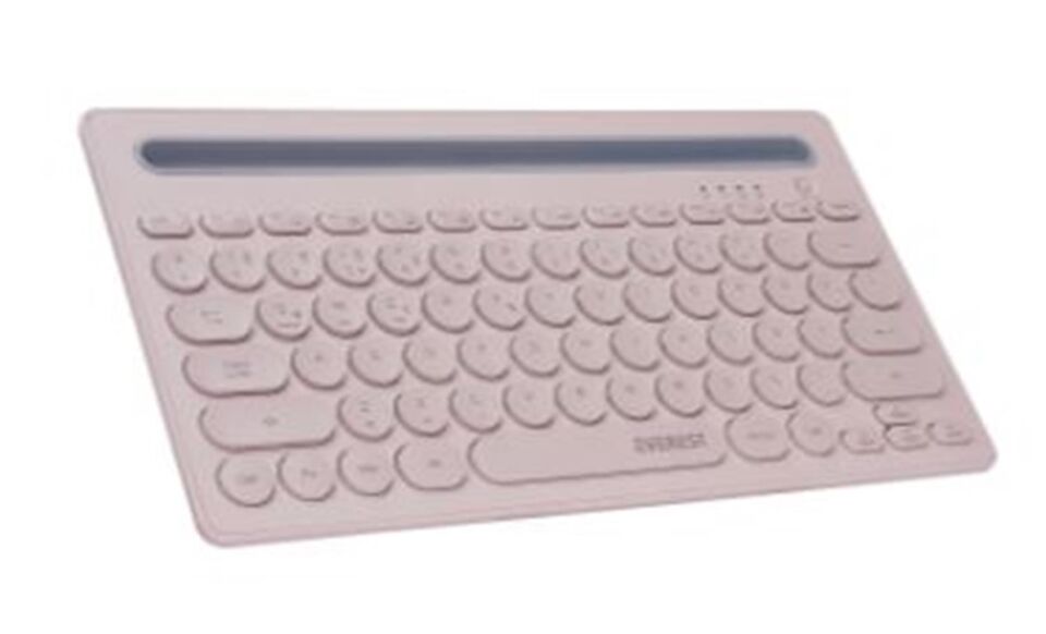 Everest KB-BT84 Pembe-Gri Bluetooth Ultra İnce+Şarjlı Q Mac-Win-Android-Ios Uyumlu Kablosuz klavye