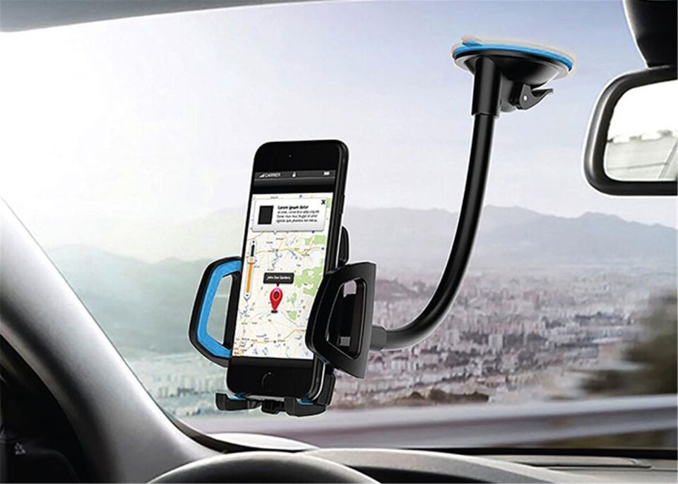 Hytech HY-XH20 Vantuz + Braketi 360 Derece Siyah-Mavi Telefon Tutucu