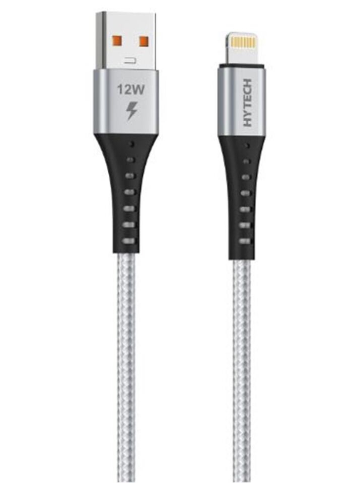 Hytech HY-X331 1m 2.4A Lightning Silver Gri Data + Şarj Kablosu