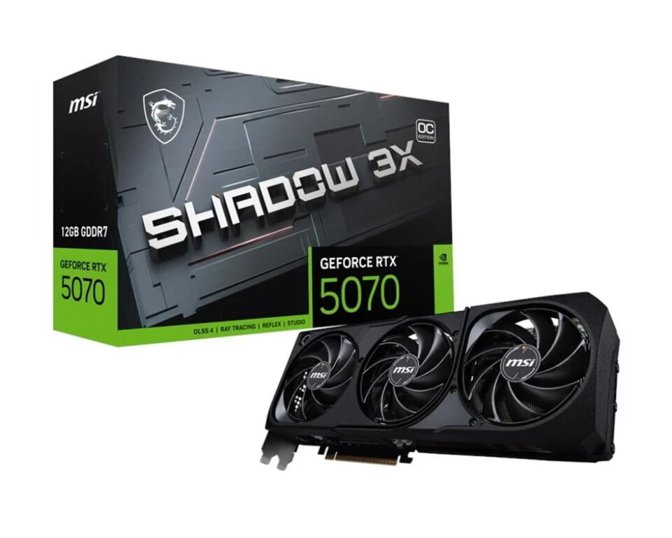 Msi GeForce RTX5070 12G Shadow 3X OC 12GB GDDR7 192 Bit DLSS 4 Ekran Kartı