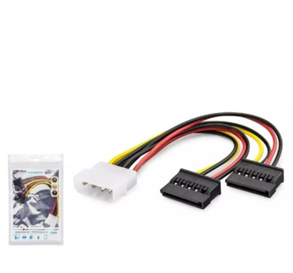 Hadron Hdx5525 Sata Power Kablo Poşetli 2In1 16Cm Siyah