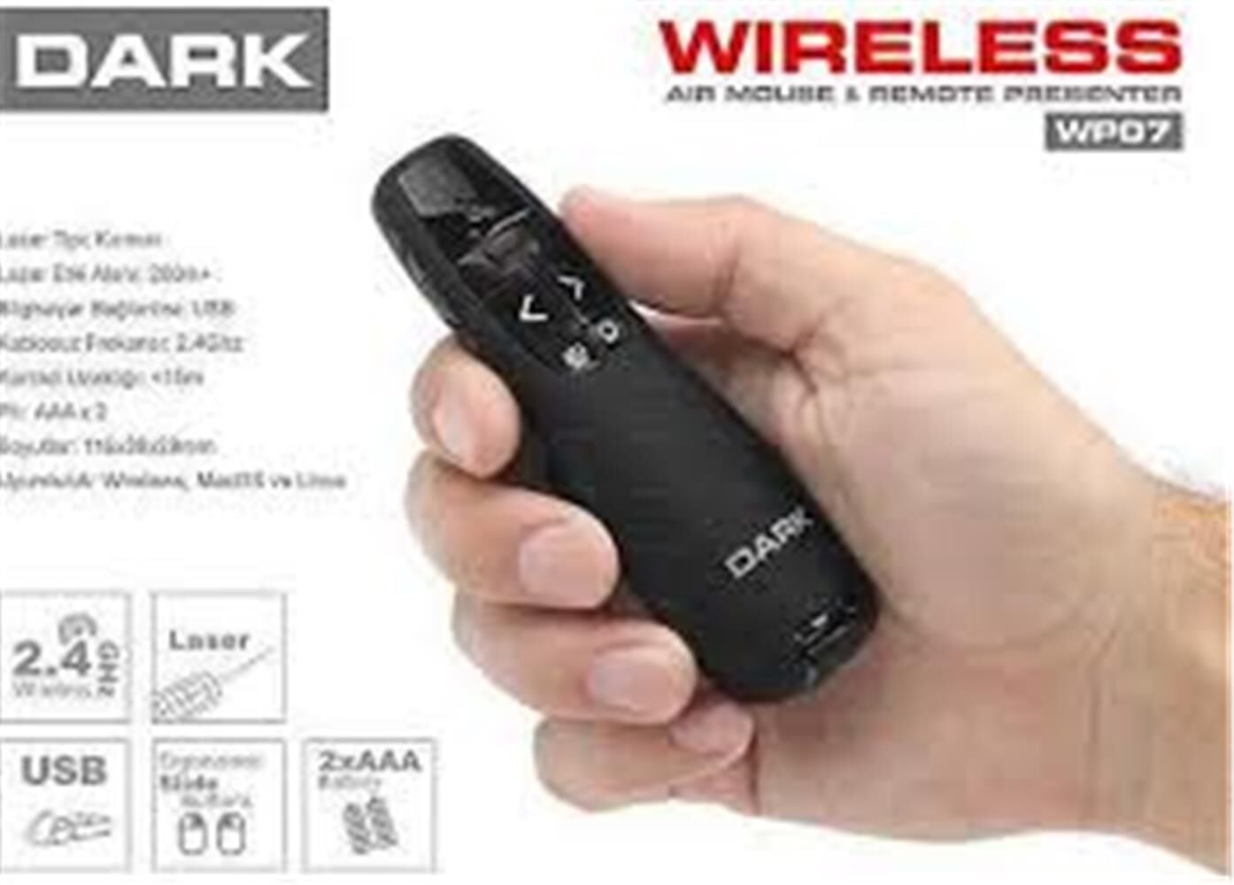 Dark WP07 Kırmızı Lazerli Wireless Presenter Sunum Kumandası