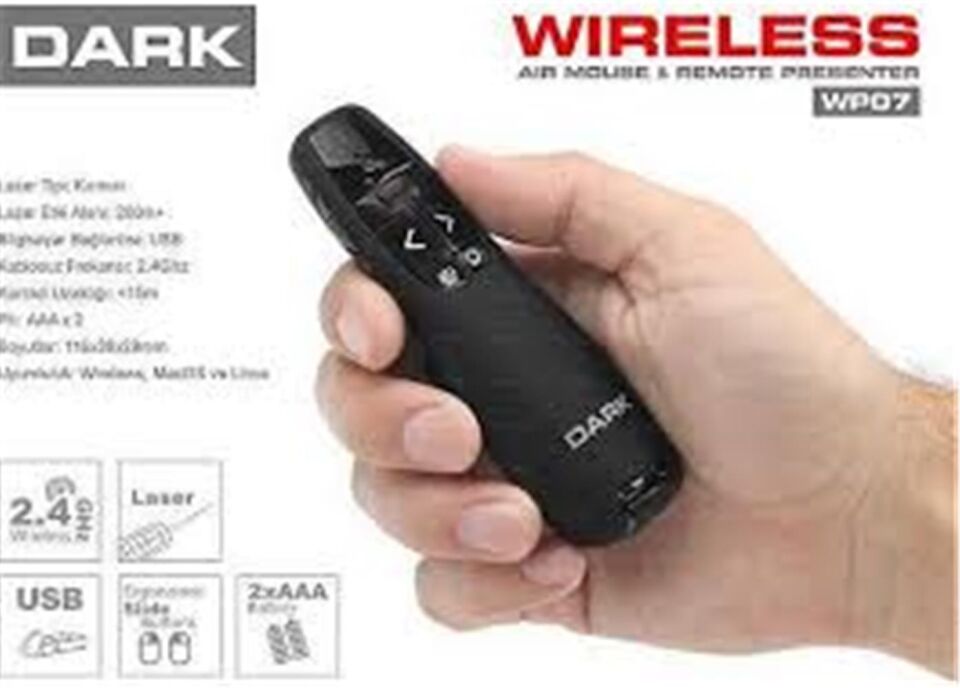 Dark WP07 Kırmızı Lazerli Wireless Presenter Sunum Kumandası