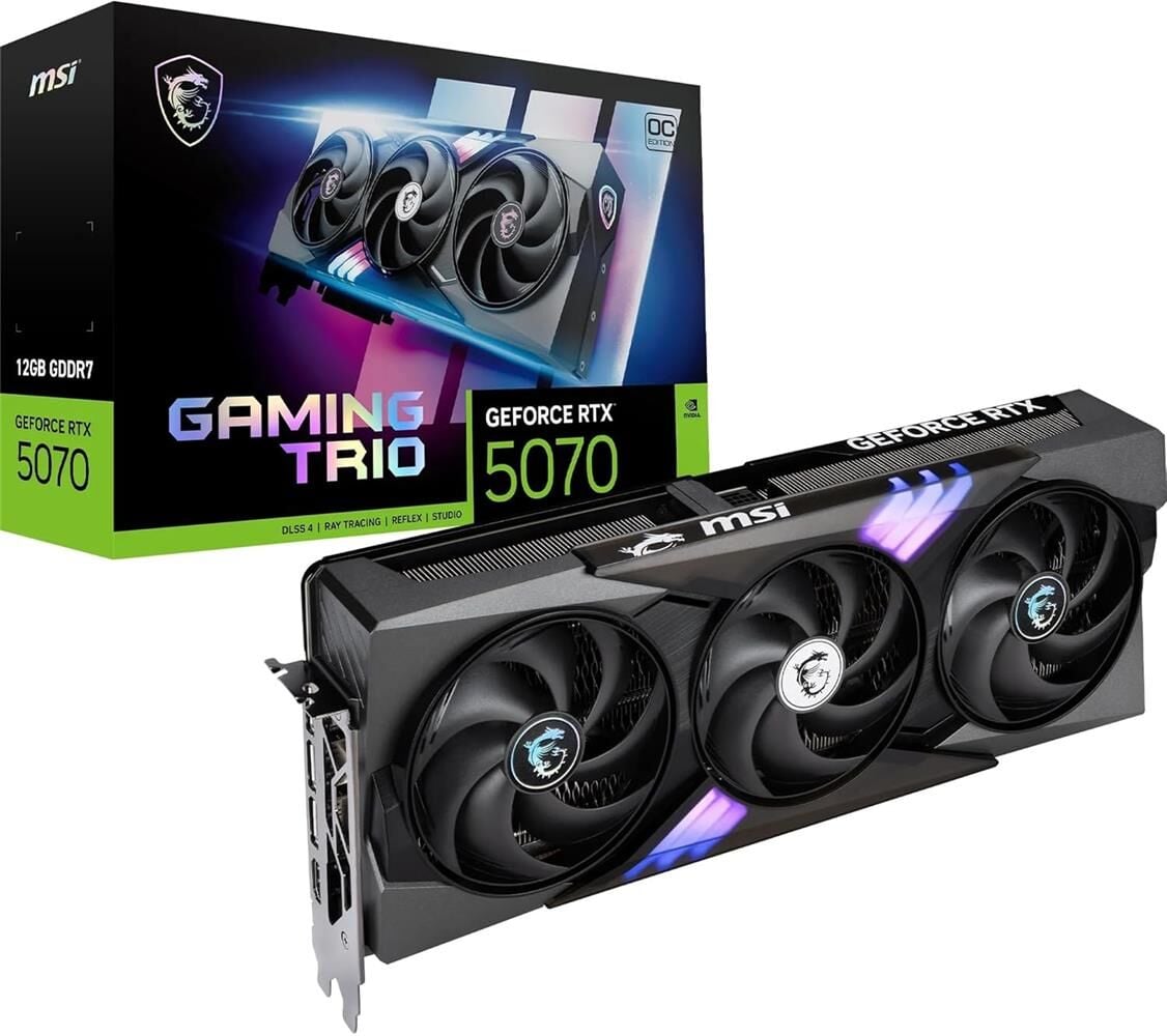 Msi GeForce RTX5070 12G Gaming Trio OC 12GB GDRR7 192B DX12 PCIE 5.0 X16 (3XDP 1XHDMI) Ekran Kartı