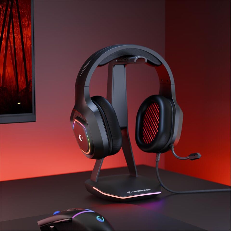 Rampage RM-K90 VECTOR Siyah RGB Led Type-C Gaming Mikrofonlu Oyuncu Kulaklığı