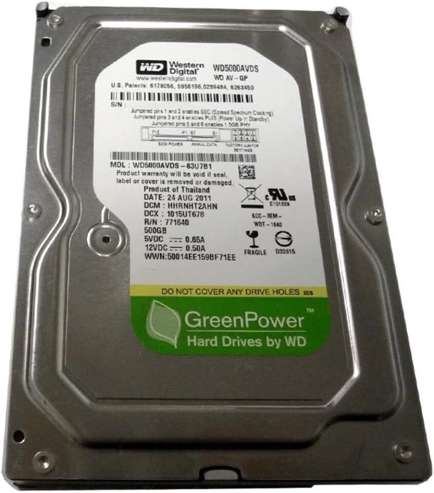 Wd 500Gb WD5000AVDS SATA 3.0 5400 3.5'' RPM Hard Disk