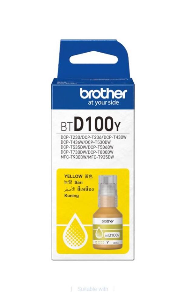 Brother BTD100Y Yellow Sarı 5.000 Sayfa Şişe Mürekkep DCP-T430-T530-T730-T830  MFC-T930-T935
