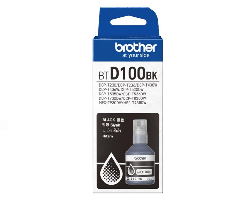Brother BTD100BK Black Siyah 7.500 Sayfa Şişe Mürekkep DCP-T230-T430-T530-T730-T830  MFC-T930-T935
