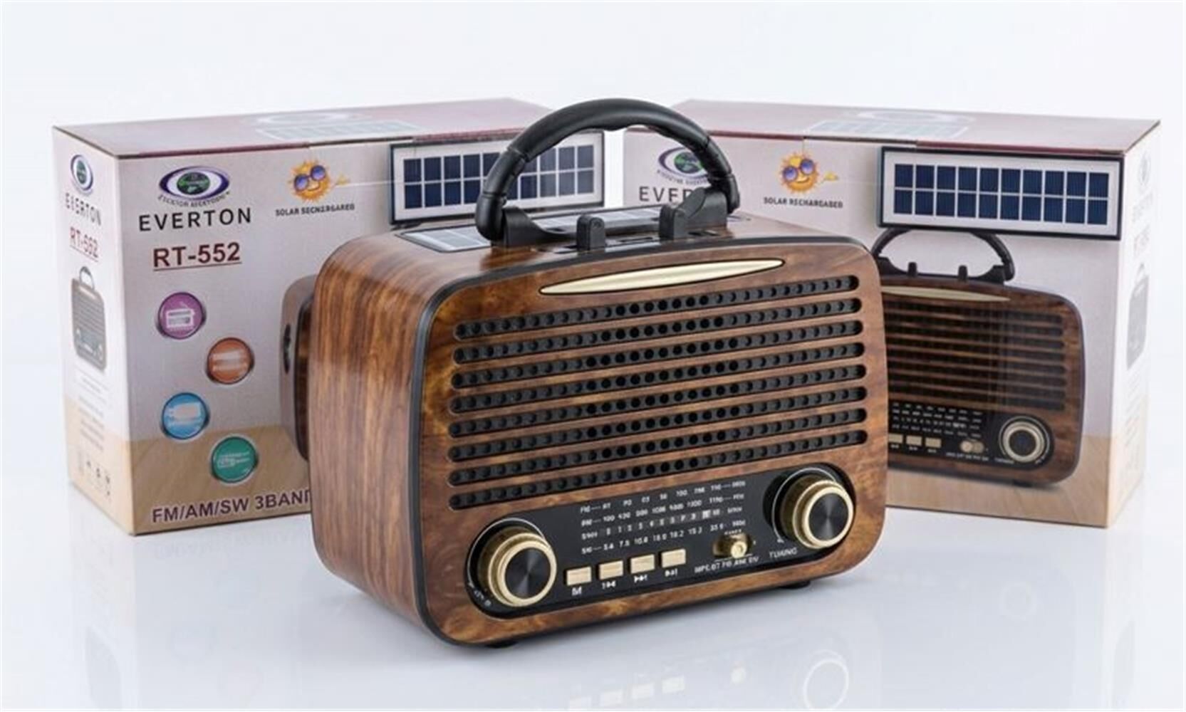 Everton Rt-552  Bluetooth Fm-Usb-Tf-Aux Şarjlı Nostaljik Radyo