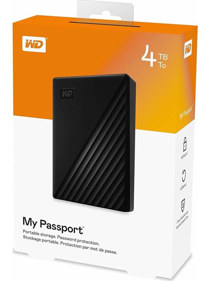Wd 4Tb My Passport WDBPKJ0040BBK-WESN 2.5'' USB 3.2 Siyah Harici Harddisk