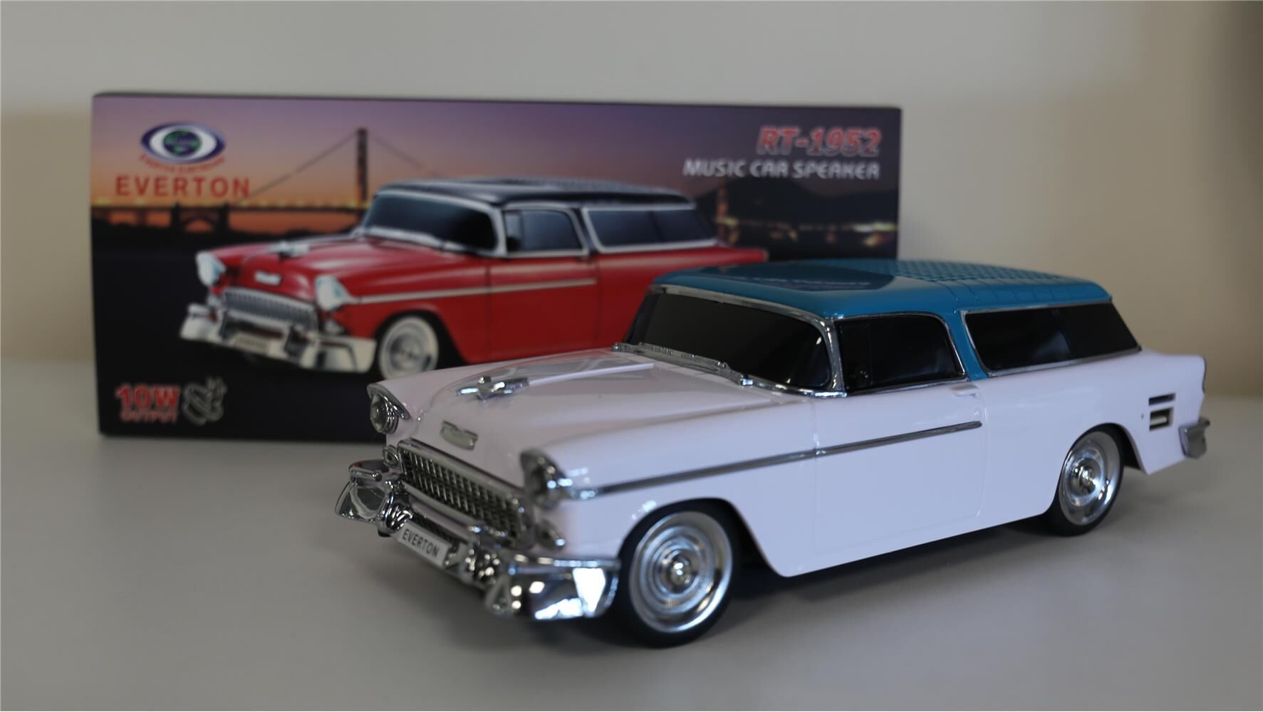 EVERTON RT-1952 Beyaz Arabalı  Bluetooth Fm-Usb-Tf-Aux Şarjlı Nostaljik Radyo