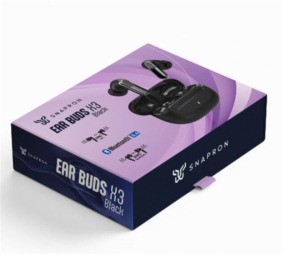 Snapron SNK-9000 ANC & ENC Kablosuz Bluetooth 5.4 Kulaki İçi  Kulaklık Siyah
