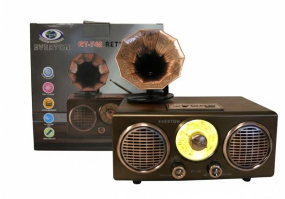 Everton Rt-748  Bluetooth Fm-Usb-Tf-Aux  Şarjlı Nostaljik Radyo