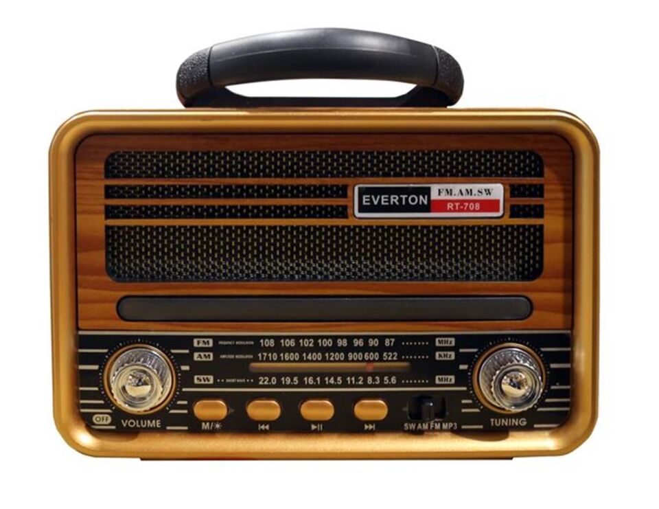 Everton Rt-708  Bluetooth Fm-Usb-Tf-Aux Solarlı  Şarjlı Nostaljik Radyo
