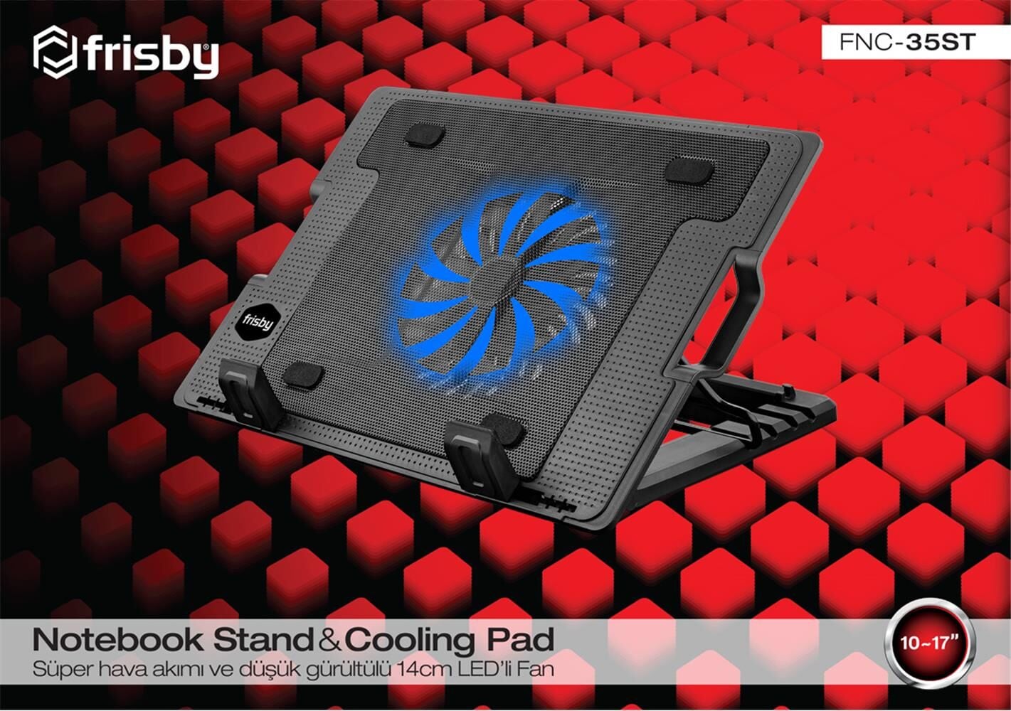 Frisby FNC-35ST Standlı Notebook Soğutucu 1 Port Usb 10''- 17'' boyutunda notebooklar için uygundur