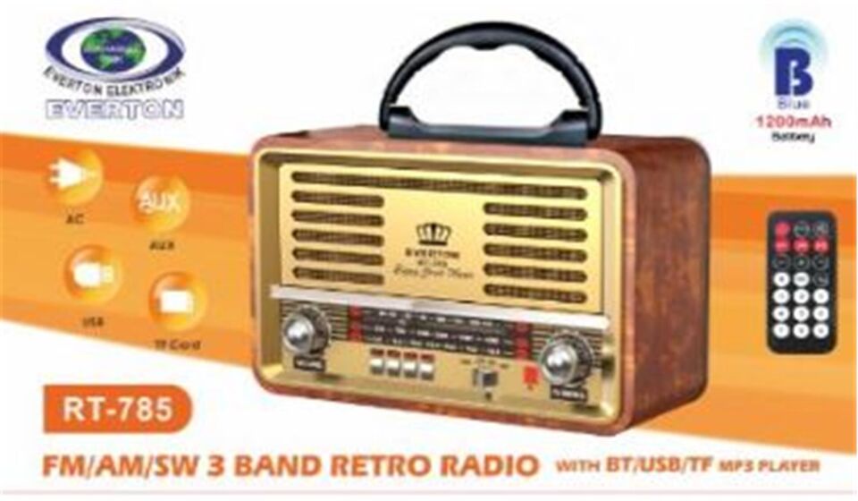 Everton RT-785  Bluetooth Usb-Micro Sd Nostaljik Radyo