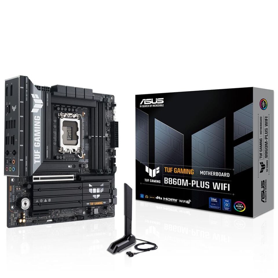 Asus TUF Gaming B860M-PLUS WIFI 8800MHz OC DDR5 Soket 1851 M.2 USB4 HDMI DP mATX Anakart