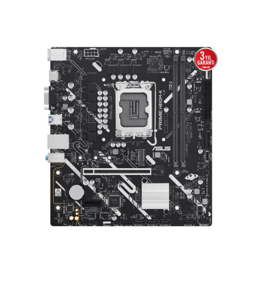 Asus Prime H810M-K 6400MHz DDR5 Soket LGA1851 M.2 HDMI VGA mATX Anakart