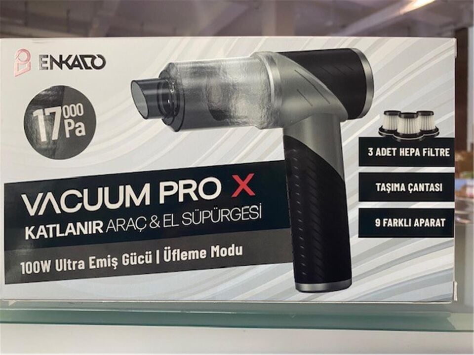 Enkado EKD-SP20 17000PA 2000MAH Güçlü Vakum-Üflemeli Şarjlı Katlanabilir Araç Süpürgesi 3ad Filtr